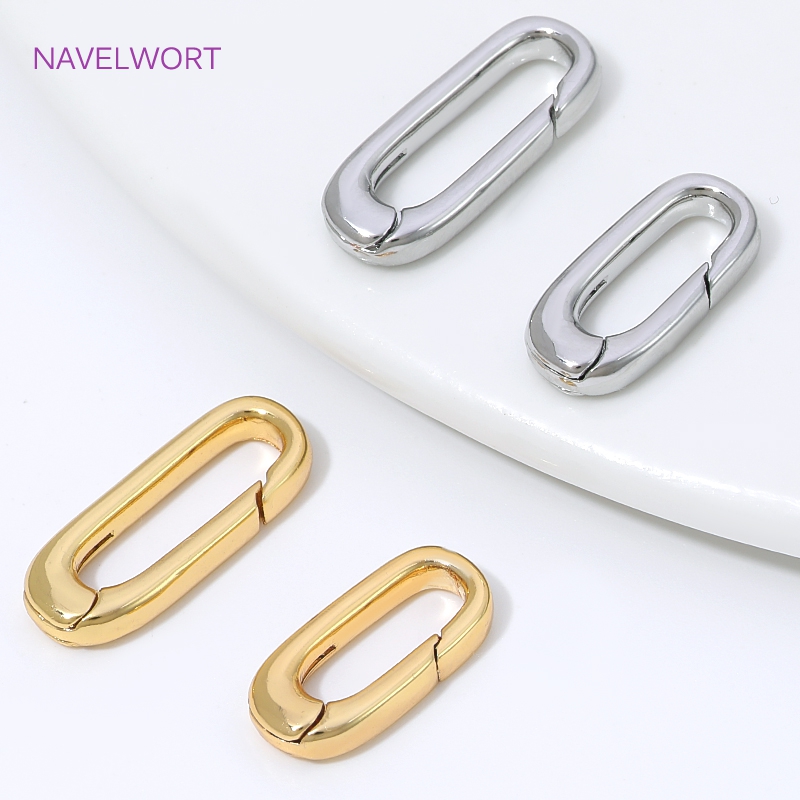 Jewelry Making Supplies - Застежки-карабины​,1/2/4 шт. позолоченные 18-каратным золотом овальные