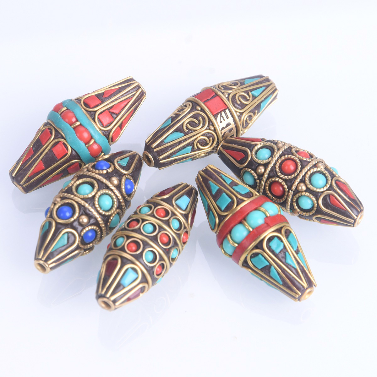 Jewelry Making In Clay - 1 шт. бусина-биконус овальной формы 38x15