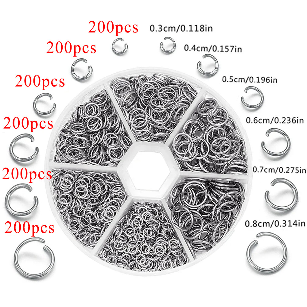 1200 шт., кольца для прыжков и – обзор и цена Jewelry Making Closed Jump Rings